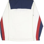 REEBOK Mens Navy & White Red Colourblock Hoodie Jacket M Polyester Zip Casual