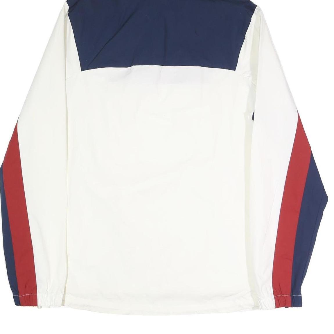 REEBOK Mens Navy & White Red Colourblock Hoodie Jacket M Polyester Zip Casual