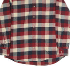 RED HEAD Mens Red Blue & Cream Check Shirt L Button Down Cotton Casual