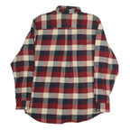 RED HEAD Mens Red Blue & Cream Check Shirt L Button Down Cotton Casual