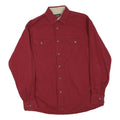 WRANGLER Mens Red Cotton Blend Shirt M Long Sleeve Button Pocket Casual