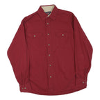 WRANGLER Mens Red Cotton Blend Shirt M Long Sleeve Button Pocket Casual