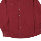 WRANGLER Mens Red Cotton Blend Shirt M Long Sleeve Button Pocket Casual