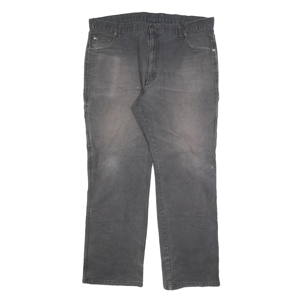 DICKIES Mens Relaxed Fit Black Denim Jeans W40 L32 Workwear Zip Pocket
