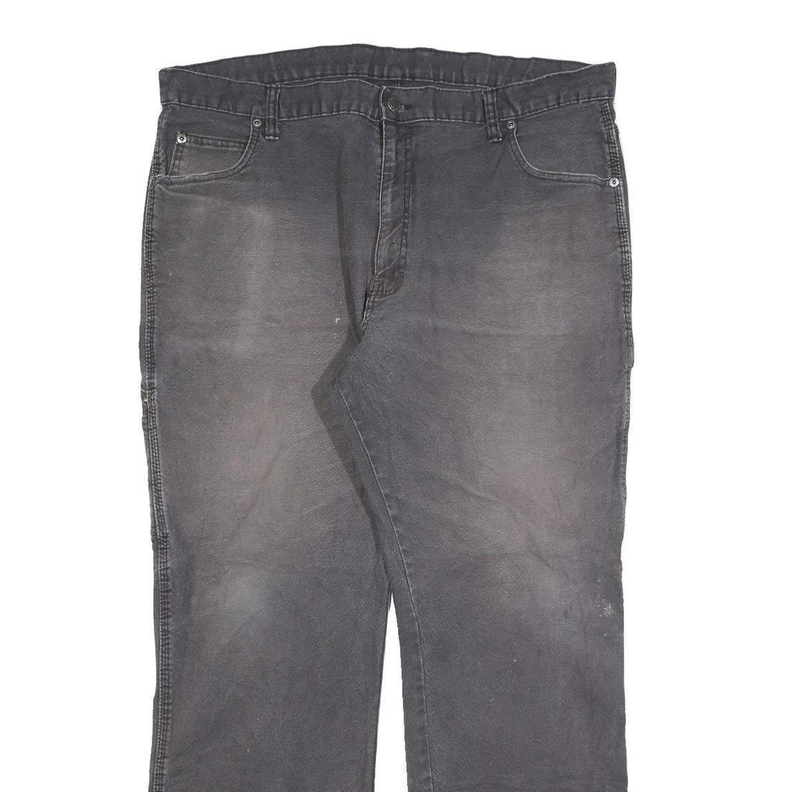 DICKIES Mens Relaxed Fit Black Denim Jeans W40 L32 Workwear Zip Pocket