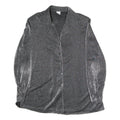 NATALIA Womens Silver Basic Shirt Long Sleeve Collared M Sparkle Evening
