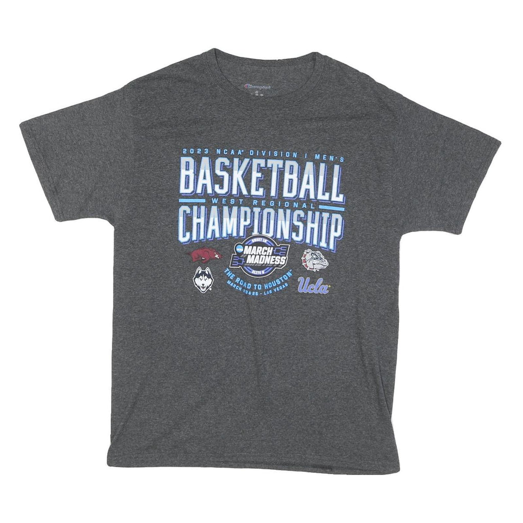 CHAMPION Mens Grey Basketball Championship Graphic T-Shirt M Short Sleeve Crew