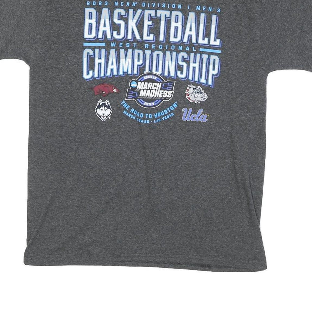 CHAMPION Mens Grey Basketball Championship Graphic T-Shirt M Short Sleeve Crew