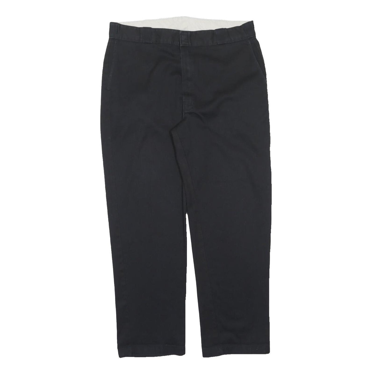 DICKIES Mens Regular Fit Black Polyester Blend Trousers W38 L32 Casual Zip