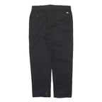 DICKIES Mens Regular Fit Black Polyester Blend Trousers W38 L32 Casual Zip