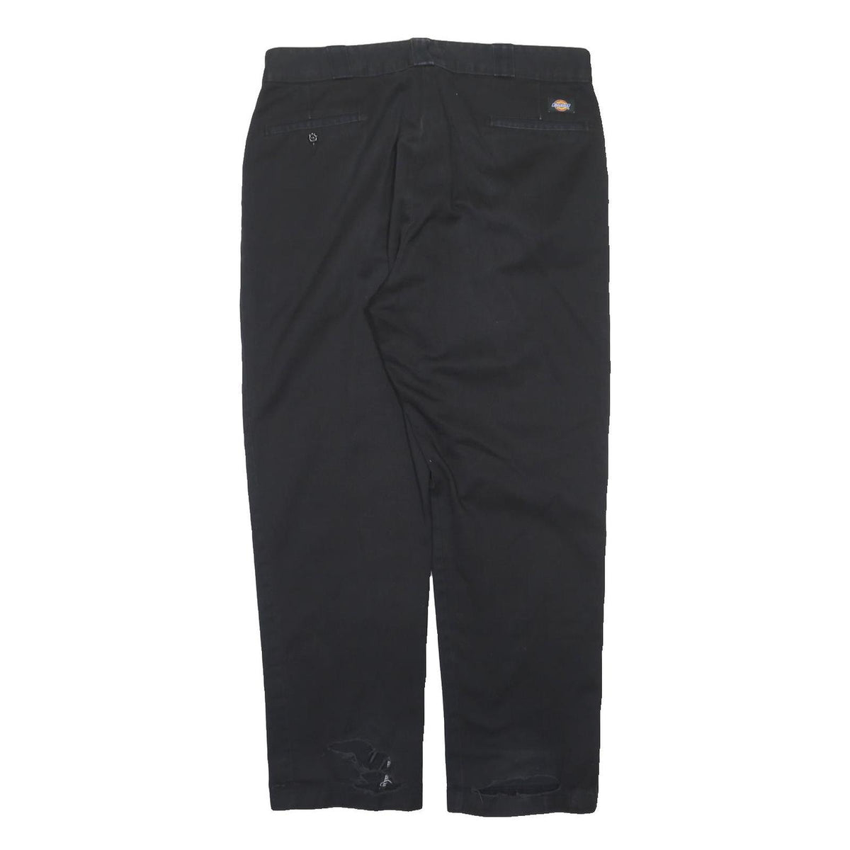 DICKIES Mens Regular Fit Black Polyester Blend Trousers W38 L32 Casual Zip