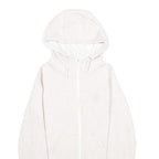 ADIDAS Womens Cream Hoodie UK 10 Full Zip Cotton Blend Casual