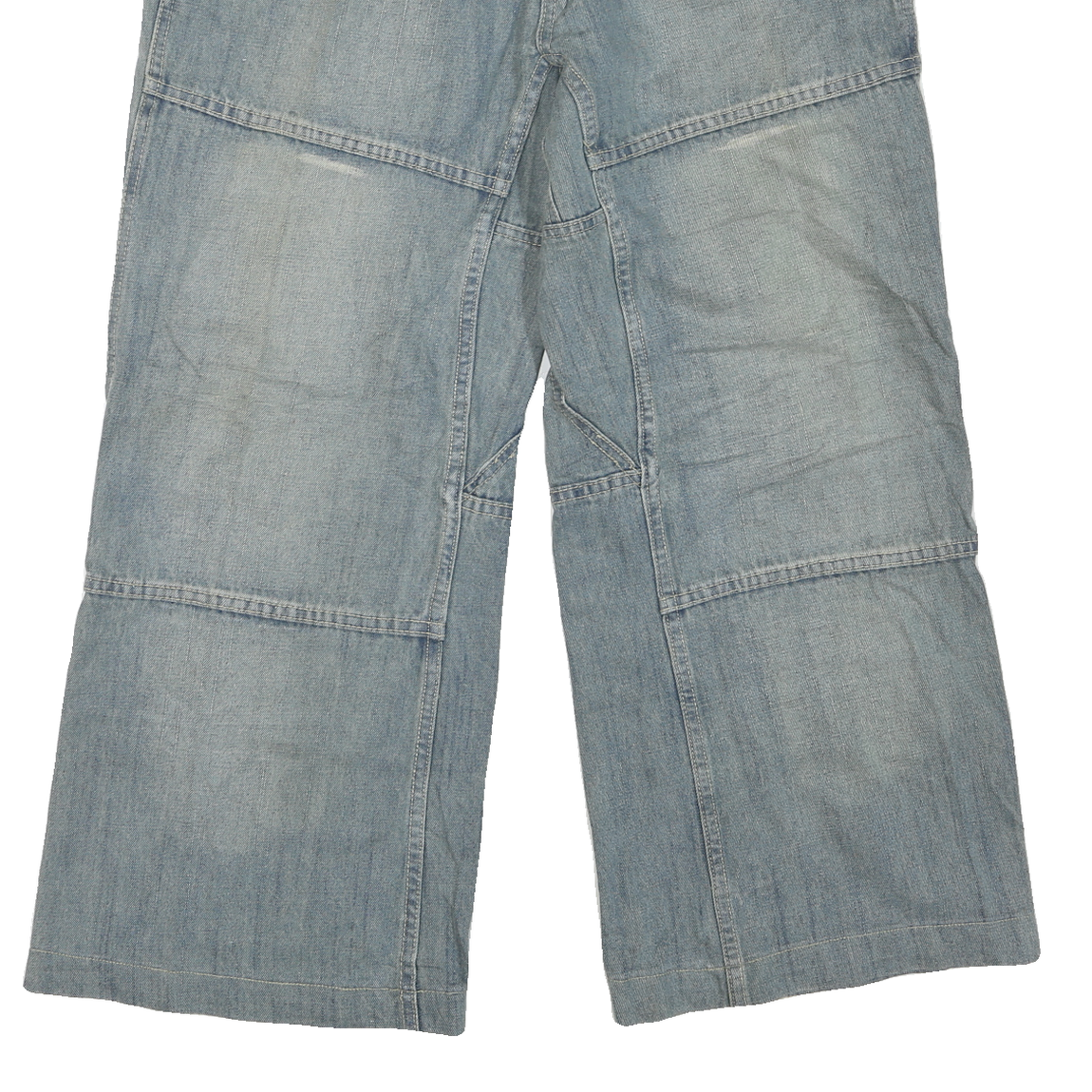 BOY & GIRL Mens Light Blue Regular Wide-Leg Denim Jeans W36 L26 Cotton Blend Zip