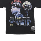 MITCHELL & NESS Mens Black The Answer Basketball Graphic T-Shirt S Crew Neck
