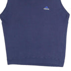 ADIDAS Mens Blue Plain V-Neck Basic Knit M Sleeveless Cotton Blend Jumper Vest