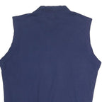 ADIDAS Mens Blue Plain V-Neck Basic Knit M Sleeveless Cotton Blend Jumper Vest