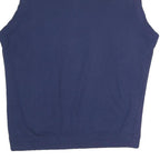 ADIDAS Mens Blue Plain V-Neck Basic Knit M Sleeveless Cotton Blend Jumper Vest