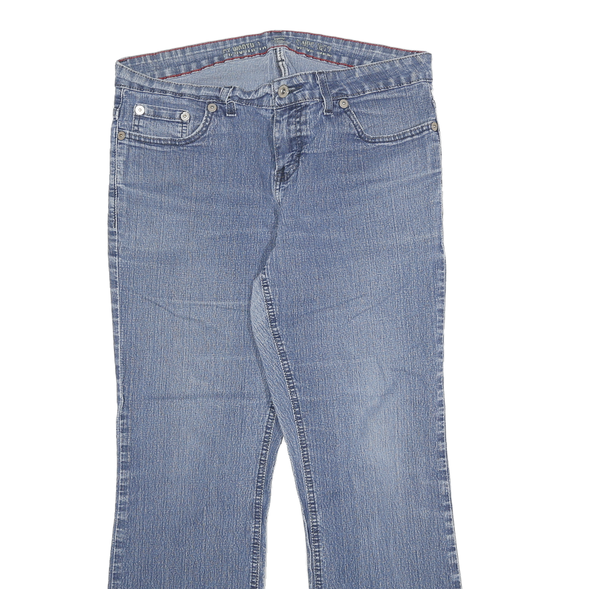 DICKIES Womens Regular Fit Flared Denim Light Wash Cotton Blend Jeans W32 L27