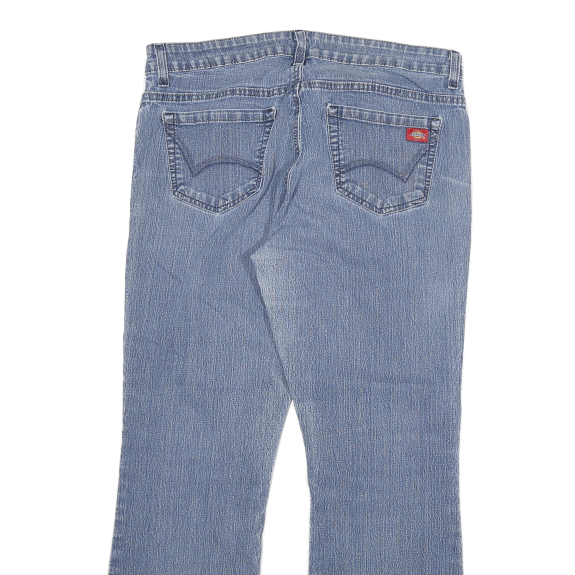 DICKIES Womens Regular Fit Flared Denim Light Wash Cotton Blend Jeans W32 L27