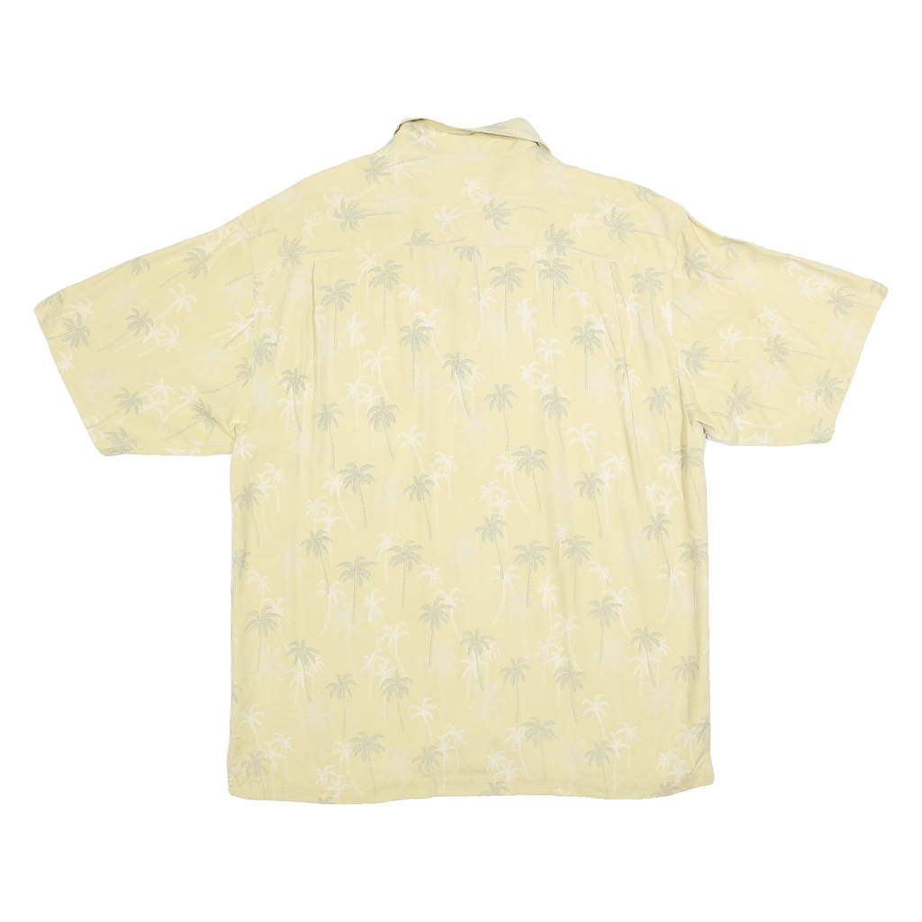 JOSEPH & FEISS Mens Beige Silk Hawaiian Style L Summer Vacation Shirt