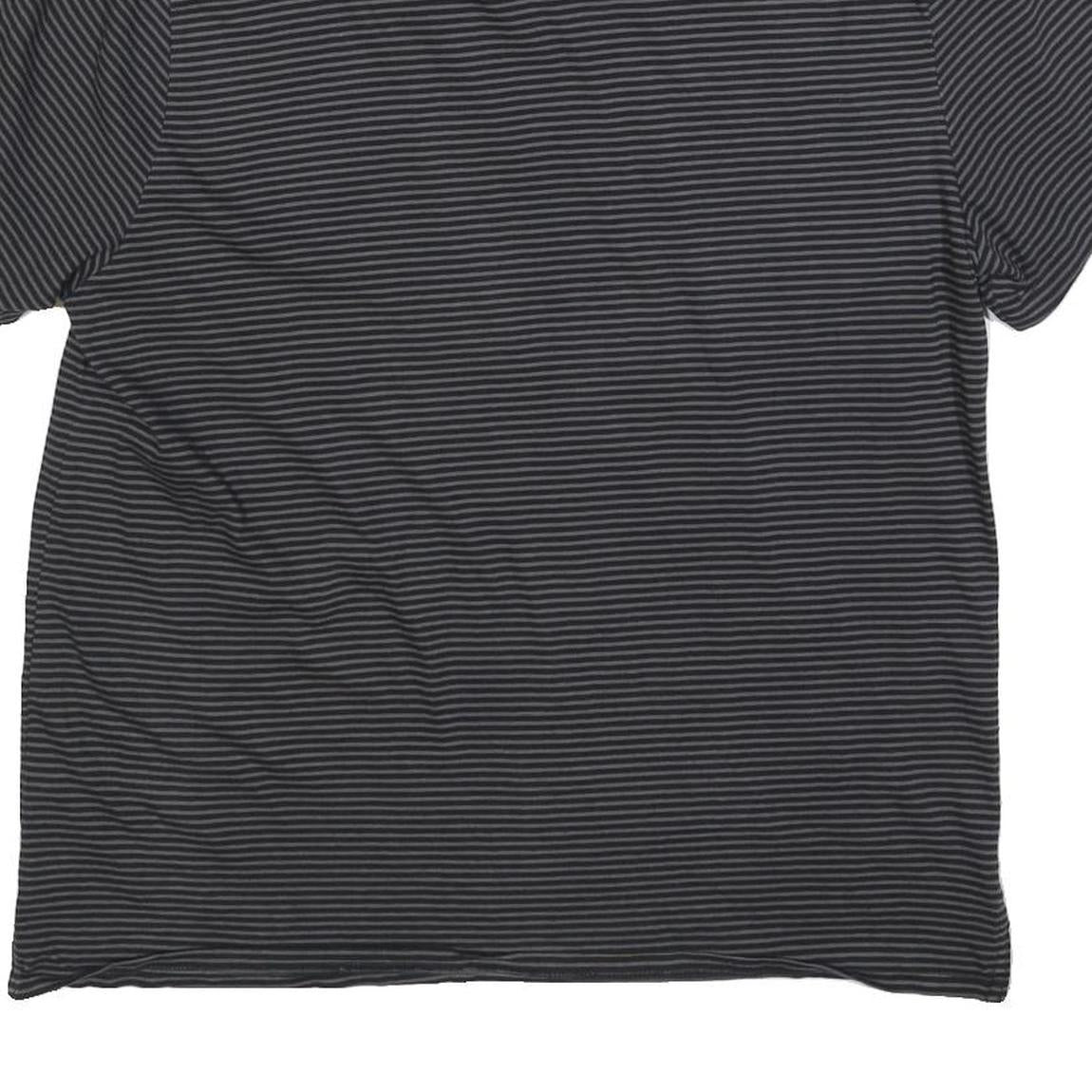 CALVIN KLEIN Mens Black & Grey Striped Short Sleeve Polo Shirt XL Classic Fit