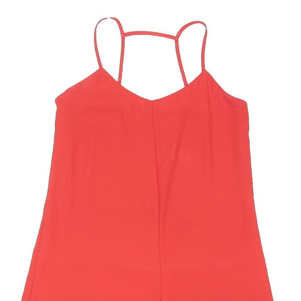 TOPSHOP Womens Red Sleeveless Top Spaghetti Strap Polyester UK 8 Summer Casual