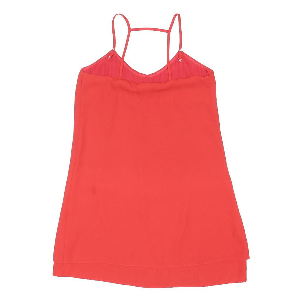 TOPSHOP Womens Red Sleeveless Top Spaghetti Strap Polyester UK 8 Summer Casual