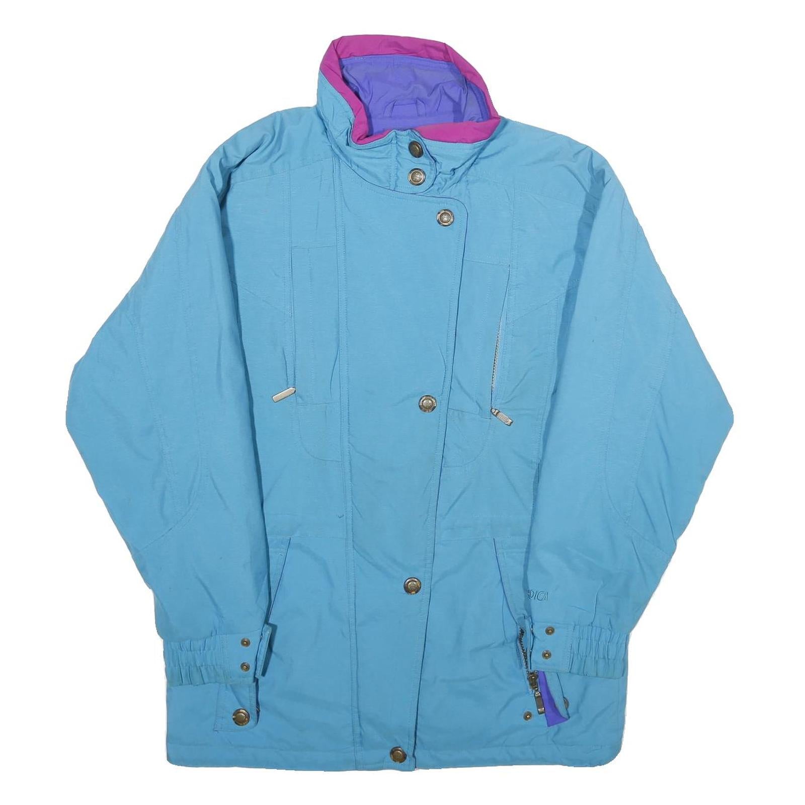NORDICA Womens Blue & Purple Nylon Jacket UK 10 Zip Windbreaker Outdoor