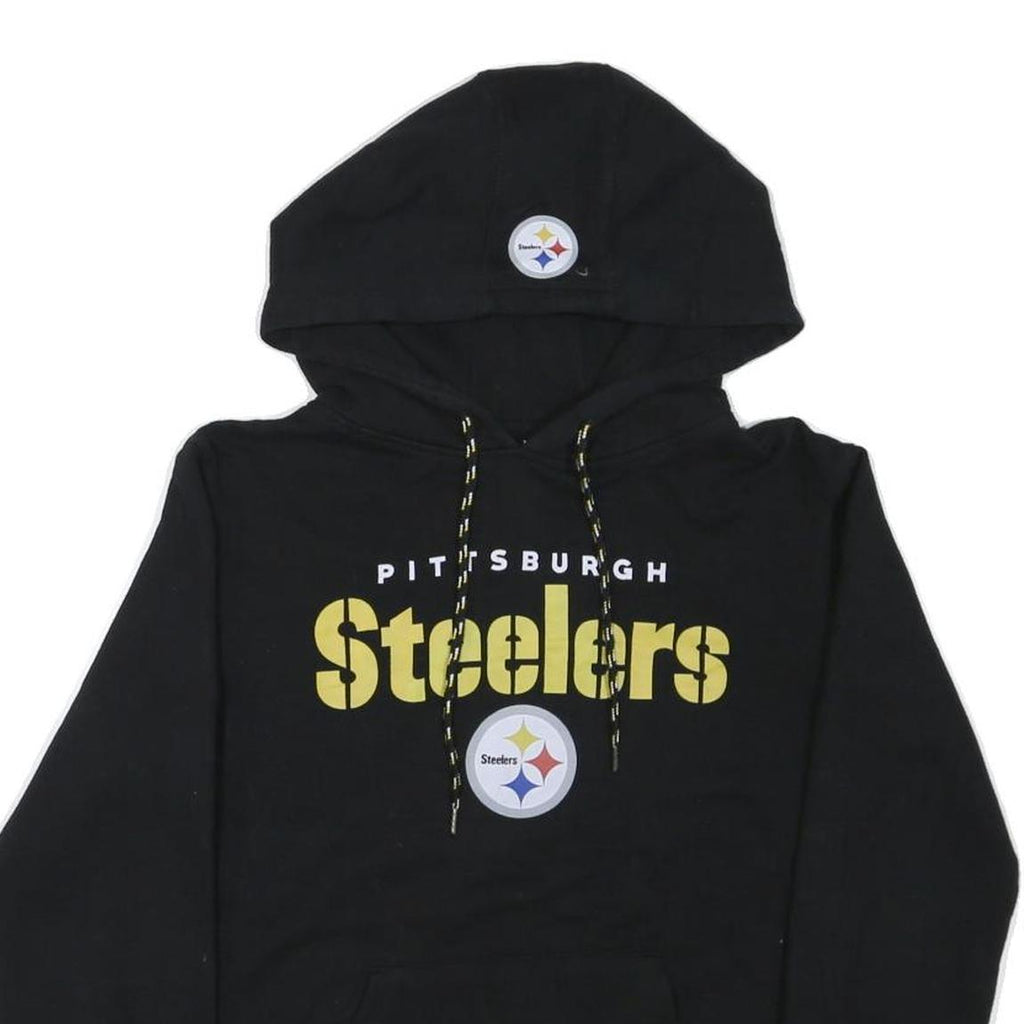 NFL Mens Black Pittsburgh Steelers Hoodie S Cotton Blend Casual Pullover