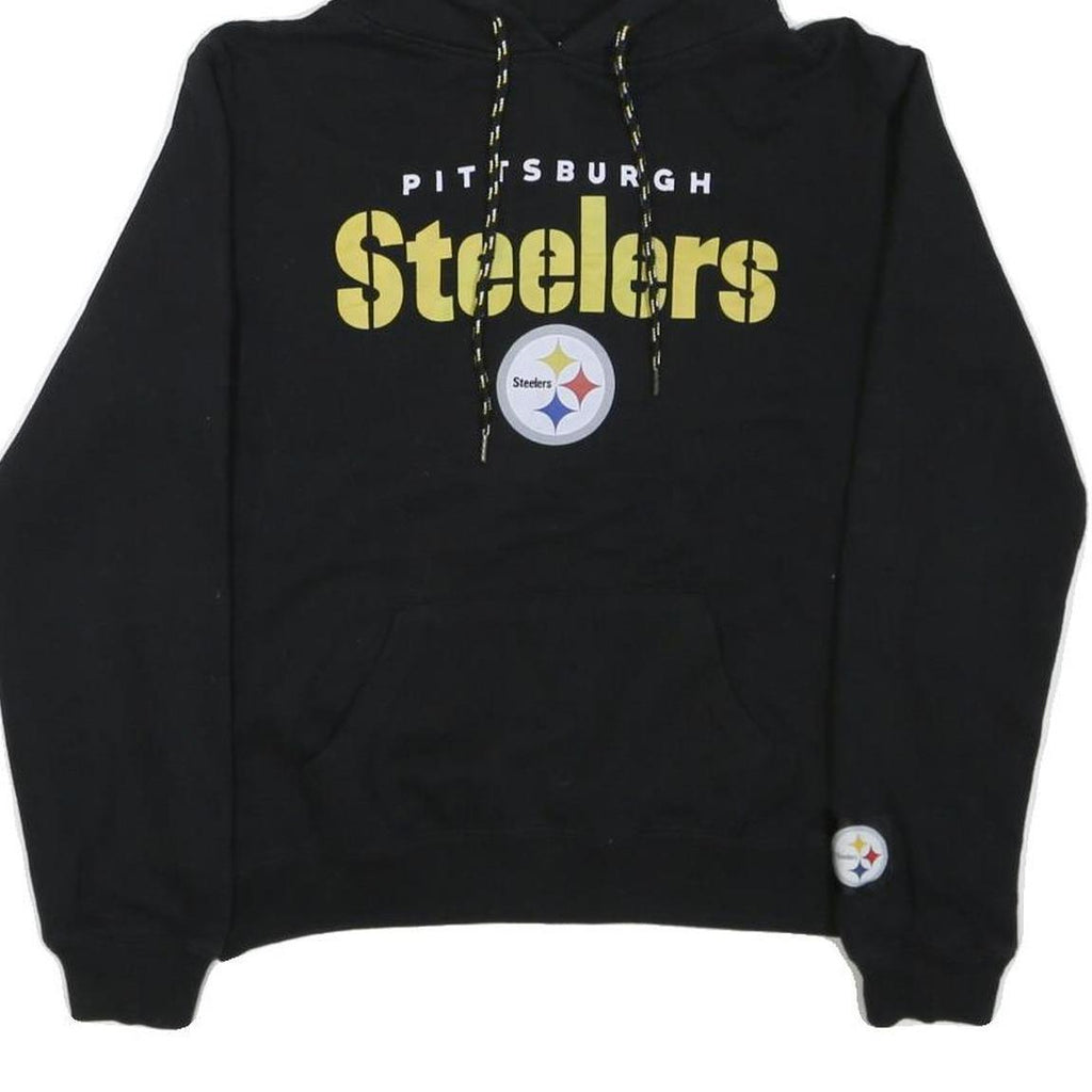 NFL Mens Black Pittsburgh Steelers Hoodie S Cotton Blend Casual Pullover