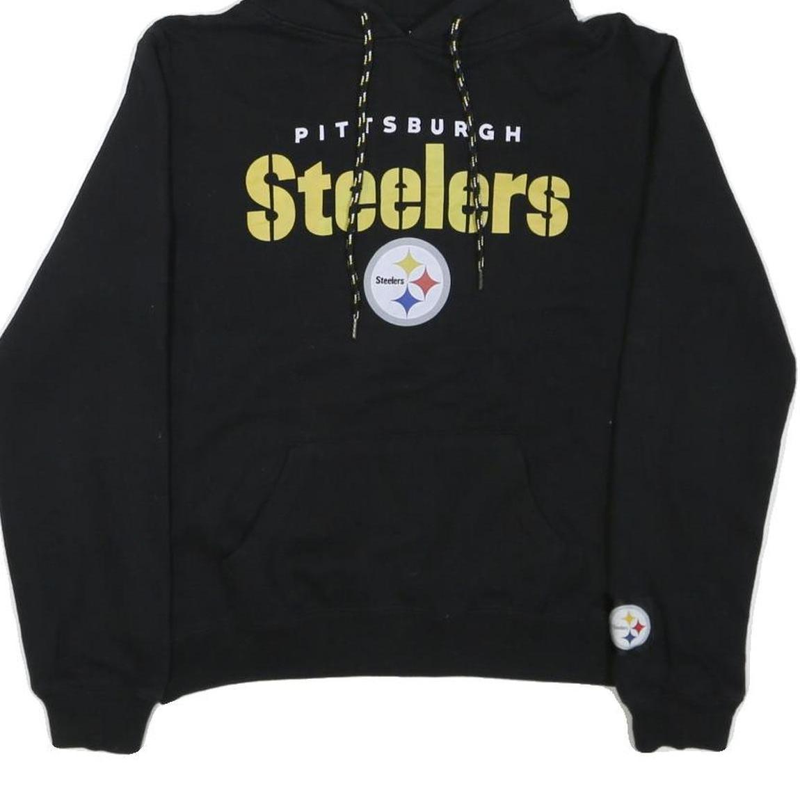 NFL Mens Black Pittsburgh Steelers Hoodie S Cotton Blend Casual Pullover