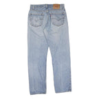 LEVI'S 505 Mens Jeans Blue Light Denim Regular Straight Cotton W34 L32 Zip