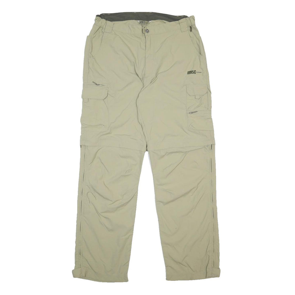 SALEWA Mens Polyamide Beige Regular Cargo Zip Trousers W32 L33 Hiking Outdoor