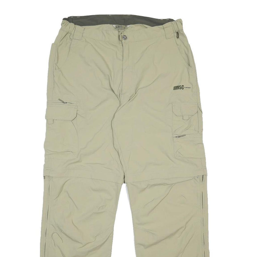 SALEWA Mens Polyamide Beige Regular Cargo Zip Trousers W32 L33 Hiking Outdoor