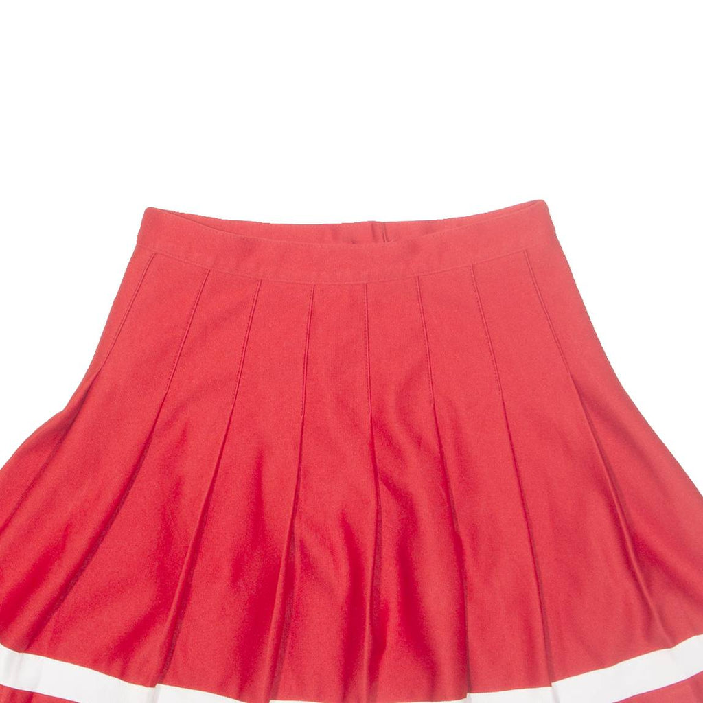 VARSITY Womens Pleated Skirt Red Short XS