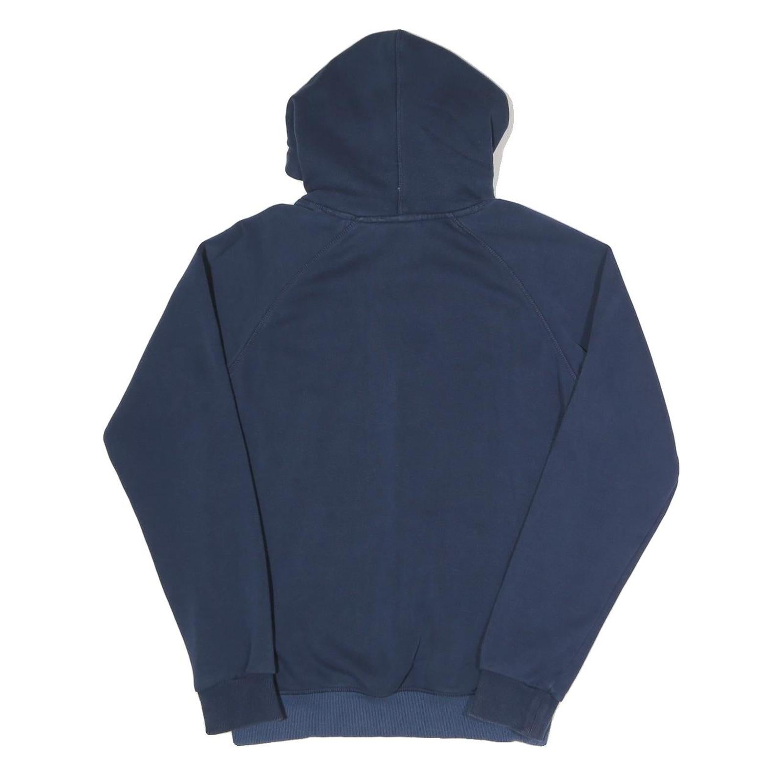 ADIDAS Mens Navy Blue Hoodie S Cotton Blend Pullover Warm Casual