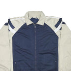 ANDREA Mens Navy & Beige Zip Up Polyester Blend Jacket XL Sports Casual Retro