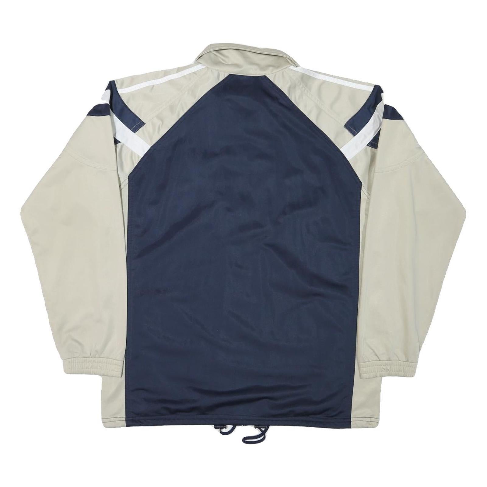 ANDREA Mens Navy & Beige Zip Up Polyester Blend Jacket XL Sports Casual Retro