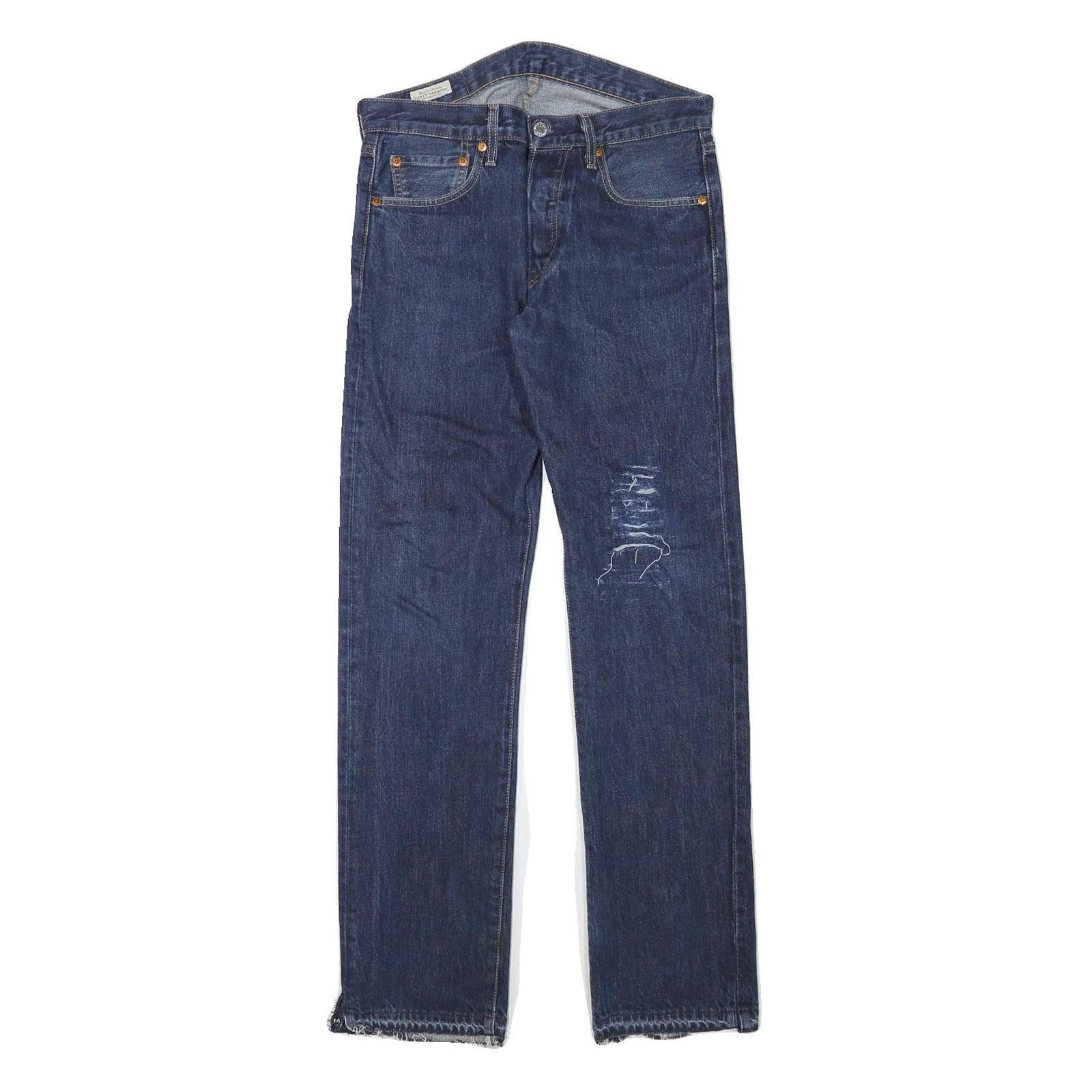 LEVI'S 501 Mens Jeans Blue Regular Straight Denim Medium W30 L31 Classic Button