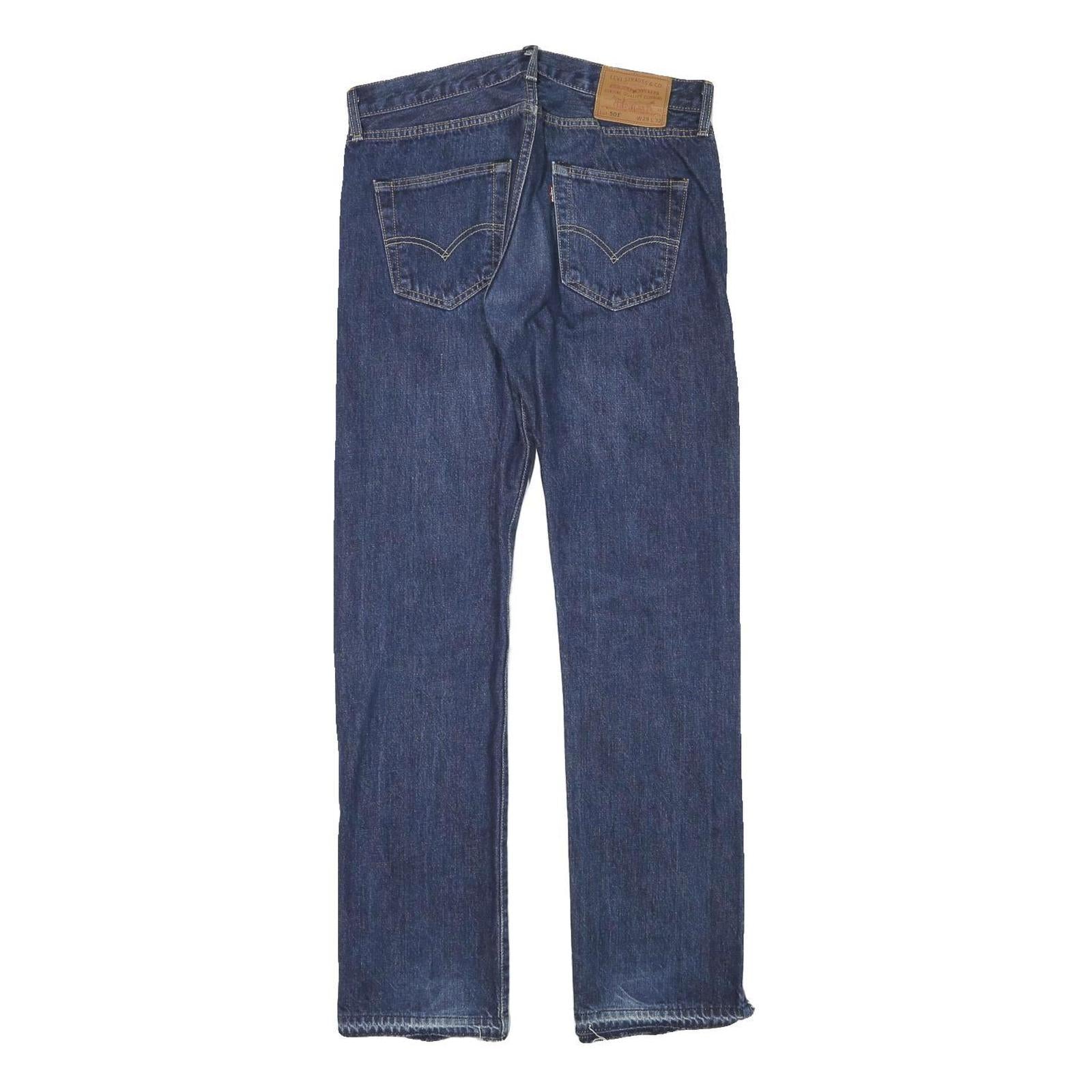 LEVI'S 501 Mens Jeans Blue Regular Straight Denim Medium W30 L31 Classic Button