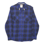 LEVI'S Mens Blue & Black Check Shirt S Cotton Long Sleeve Casual Classic
