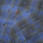 LEVI'S Mens Blue & Black Check Shirt S Cotton Long Sleeve Casual Classic