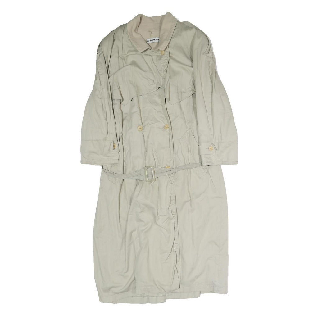 STRENESSE Womens Beige Cotton Trench Jacket M Button Closure Classic Style