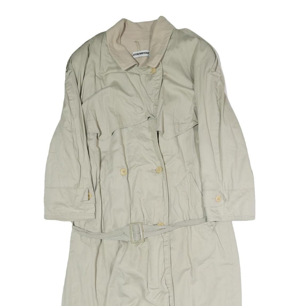 STRENESSE Womens Beige Cotton Trench Jacket M Button Closure Classic Style