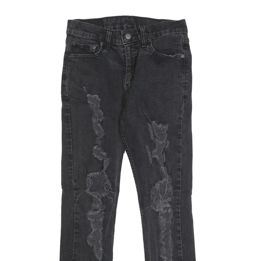 LEVI'S 512 TAPERED Mens Jeans Black Slim Tapered Denim W29 L28 Distressed