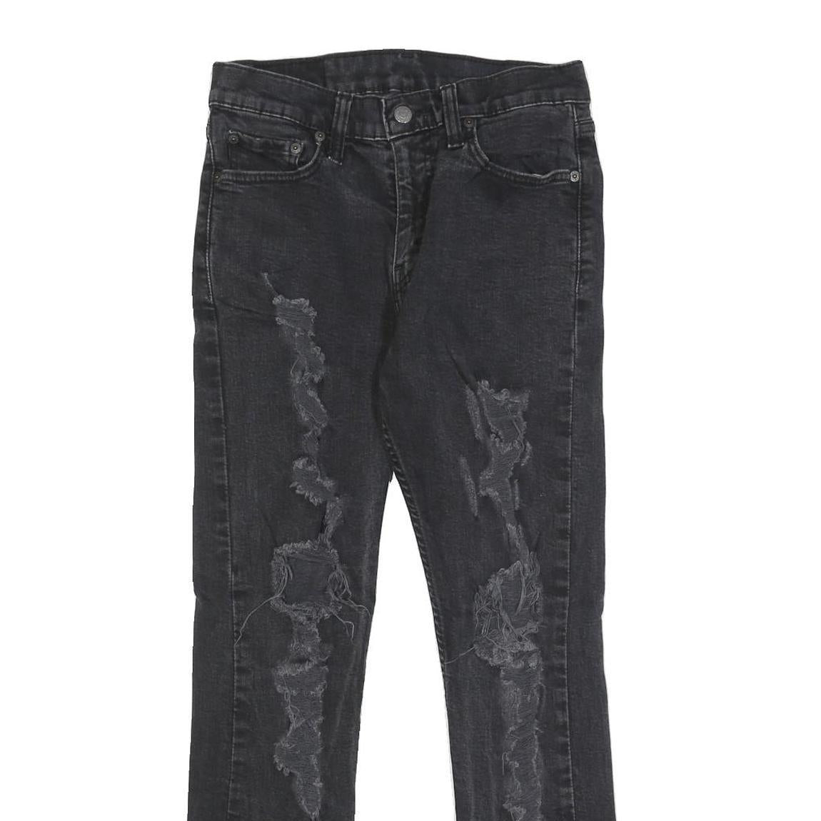 LEVI'S 512 TAPERED Mens Jeans Black Slim Tapered Denim W29 L28 Distressed