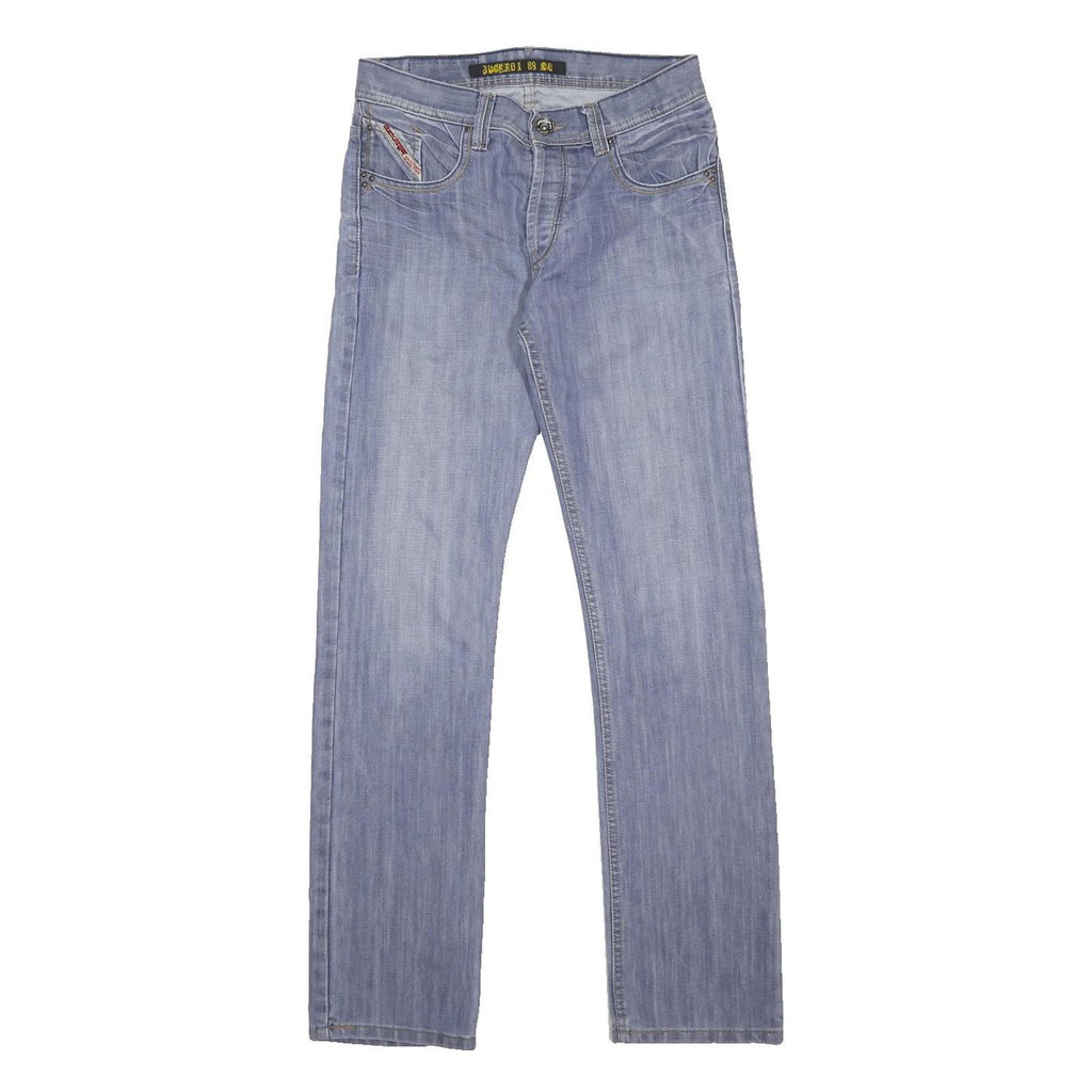 BUCK ROJER Mens Regular Fit Blue Denim Cotton Blend Jeans W30 L32 Classic Button