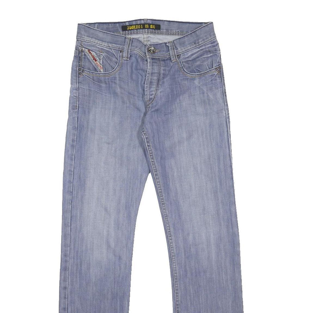 BUCK ROJER Mens Regular Fit Blue Denim Cotton Blend Jeans W30 L32 Classic Button