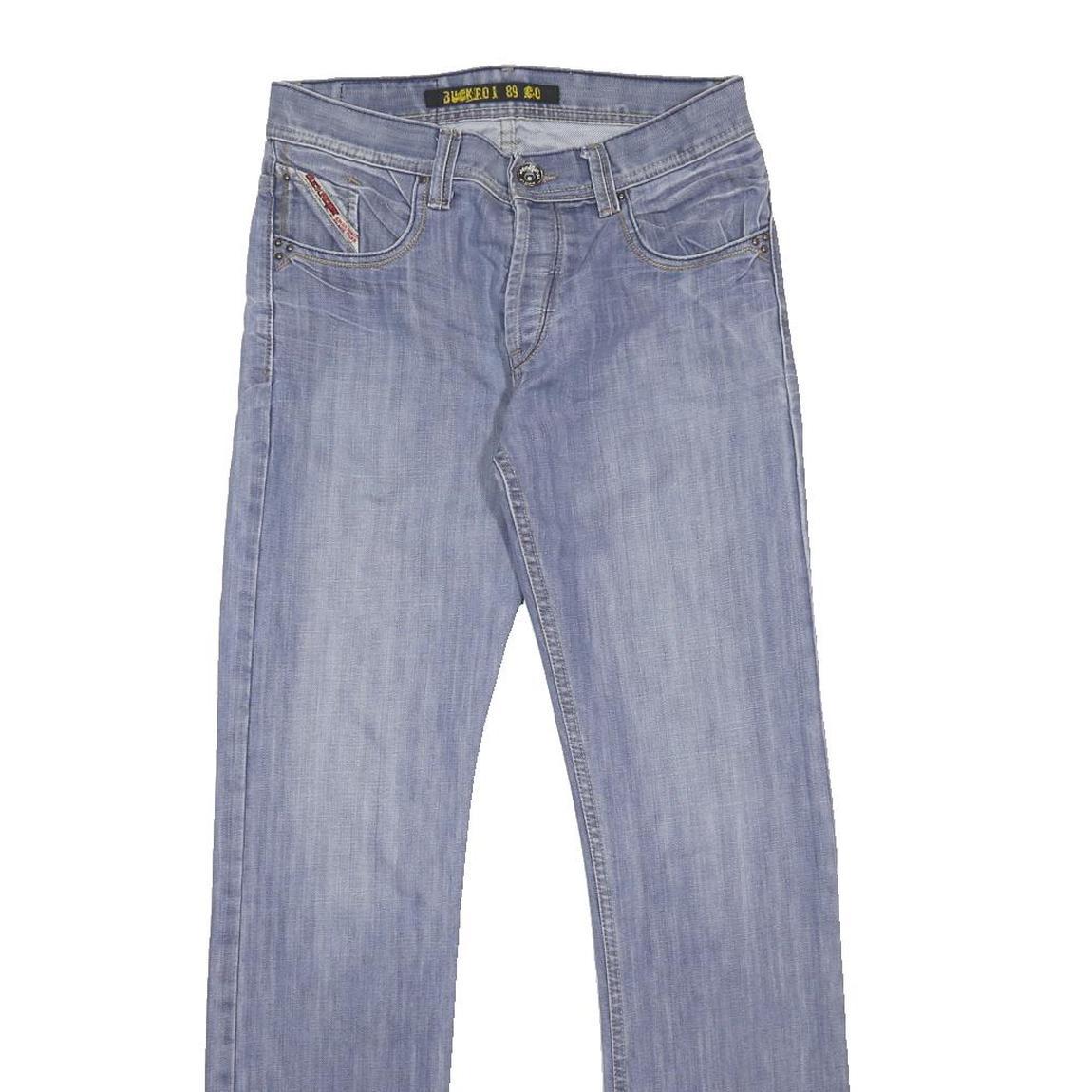 BUCK ROJER Mens Regular Fit Blue Denim Cotton Blend Jeans W30 L32 Classic Button