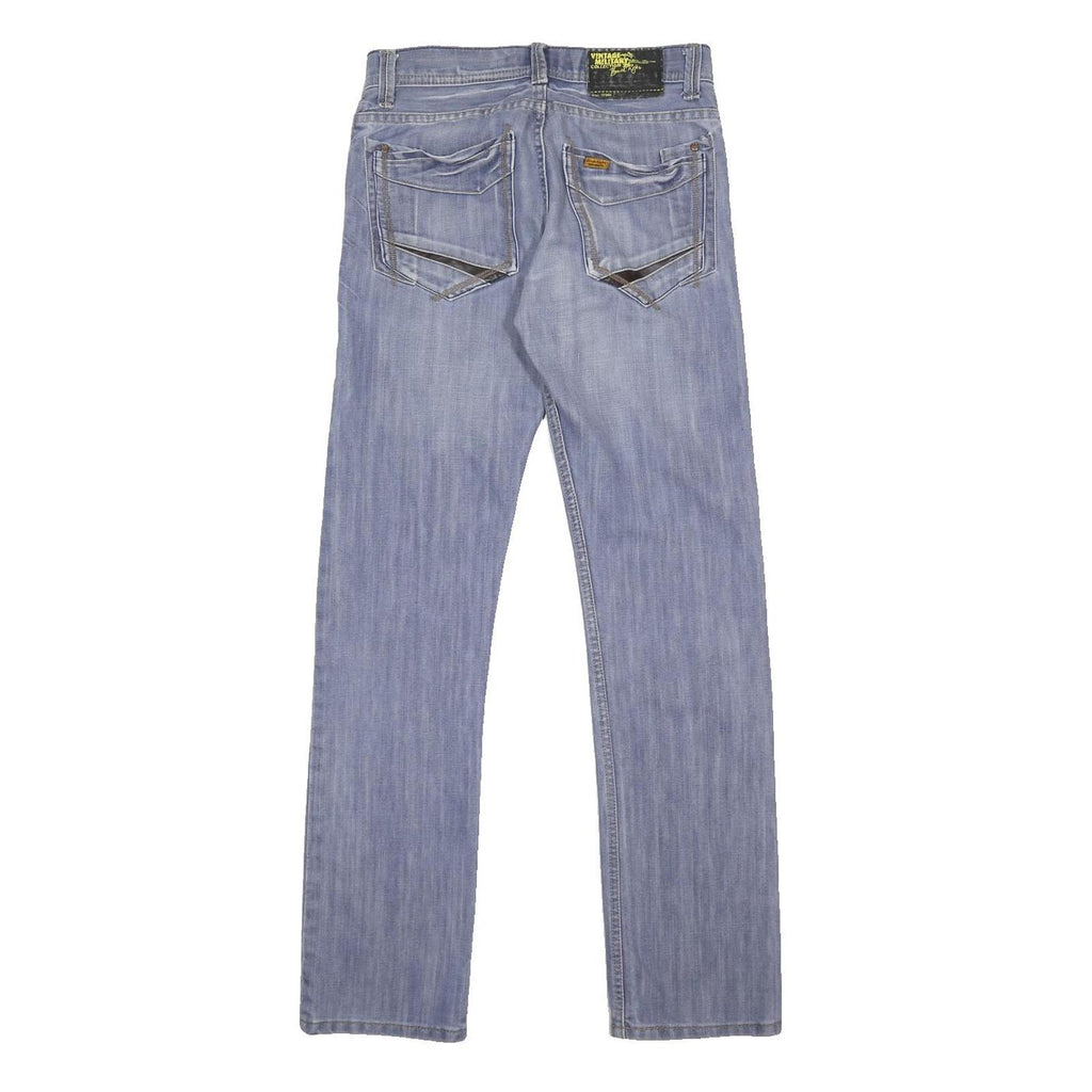 BUCK ROJER Mens Regular Fit Blue Denim Cotton Blend Jeans W30 L32 Classic Button
